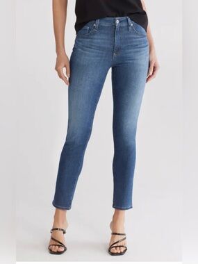 AG Jeans Mari Ankle High Rise Slim Straight 29 Elysian Fields Med Blue EUC Comfy